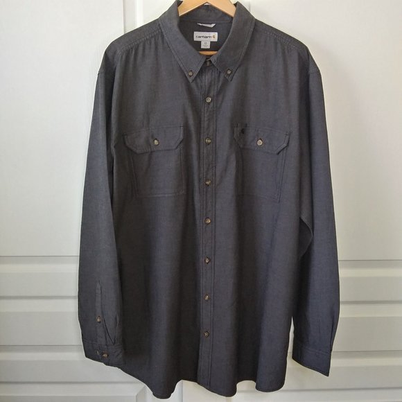 Carhartt Other - Carhartt S202 Black Chambray Shirt Size 2XL Tall